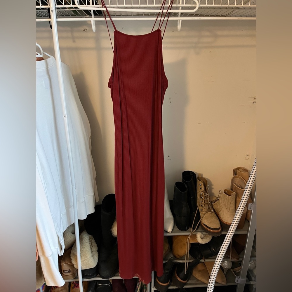 Abercrombie & Fitch Red Bodycon Midi Dress
